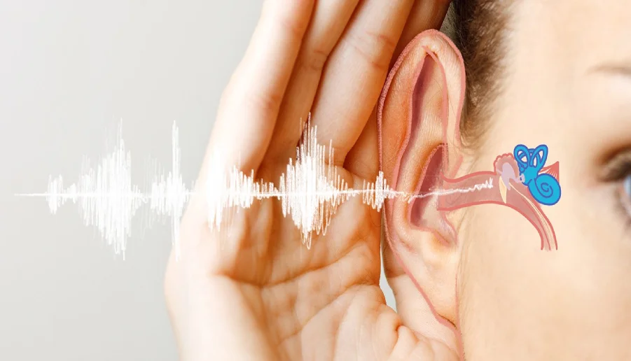 Audiometric hearing test at the clinic